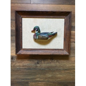 Hand Carved Duck In A Picture Frame Cabin Decor Lodge Decor Lake House Decor   173467629345